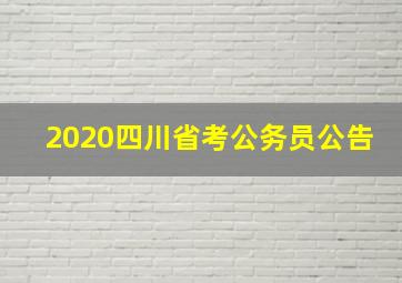 2020四川省考公务员公告