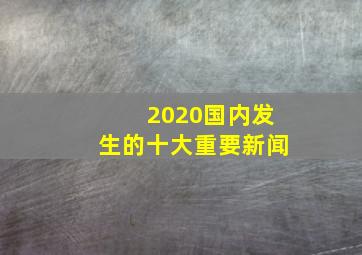 2020国内发生的十大重要新闻