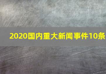 2020国内重大新闻事件10条