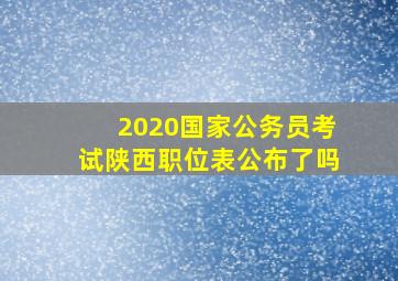 2020国家公务员考试陕西职位表公布了吗