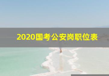 2020国考公安岗职位表