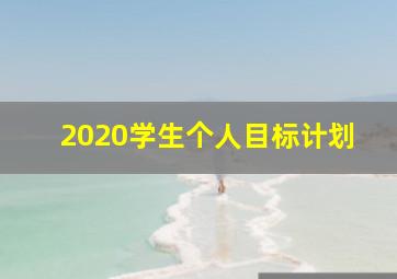 2020学生个人目标计划