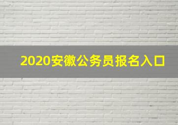 2020安徽公务员报名入口