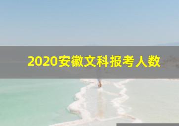 2020安徽文科报考人数