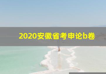 2020安徽省考申论b卷