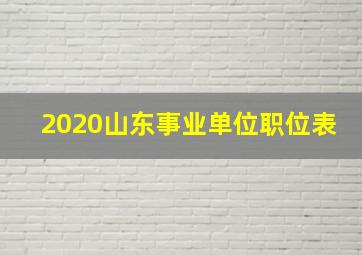 2020山东事业单位职位表