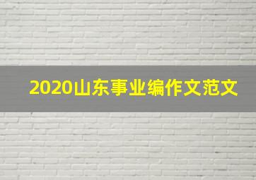 2020山东事业编作文范文