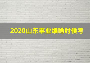 2020山东事业编啥时候考