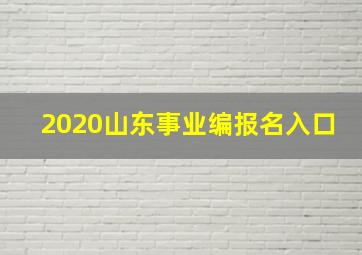 2020山东事业编报名入口