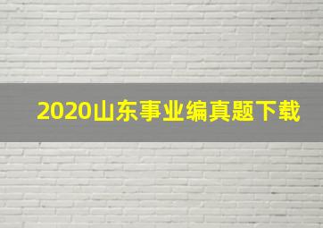 2020山东事业编真题下载