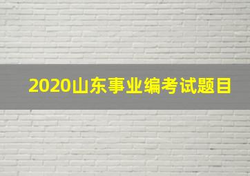 2020山东事业编考试题目