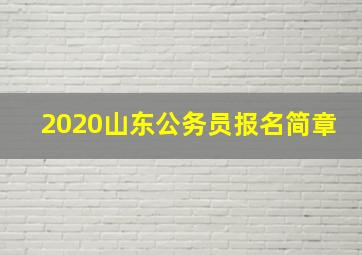 2020山东公务员报名简章