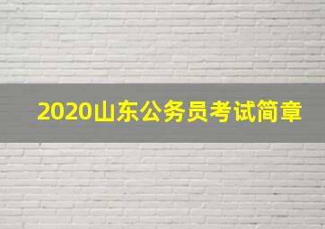 2020山东公务员考试简章