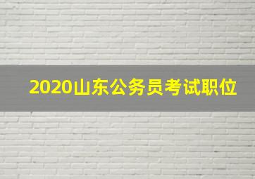 2020山东公务员考试职位