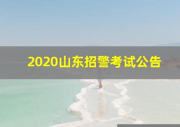 2020山东招警考试公告