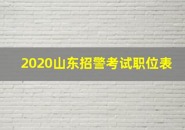 2020山东招警考试职位表