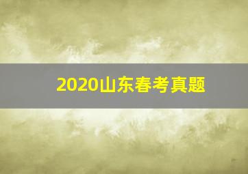 2020山东春考真题