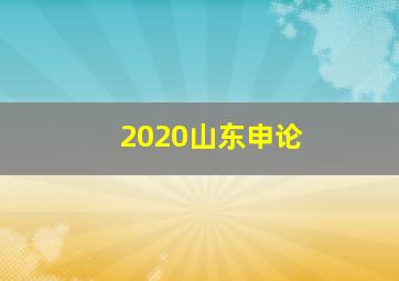 2020山东申论