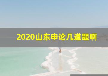 2020山东申论几道题啊