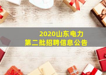 2020山东电力第二批招聘信息公告