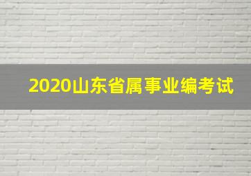 2020山东省属事业编考试