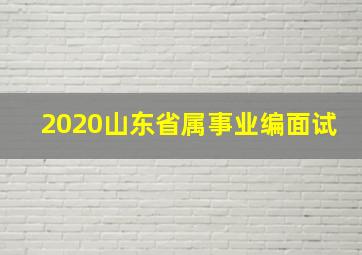 2020山东省属事业编面试