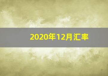 2020年12月汇率