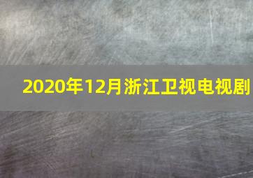 2020年12月浙江卫视电视剧