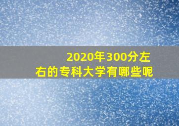 2020年300分左右的专科大学有哪些呢