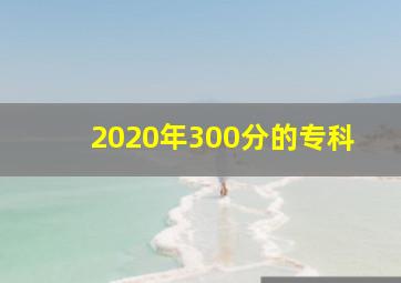 2020年300分的专科