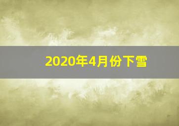 2020年4月份下雪