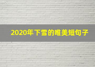 2020年下雪的唯美短句子