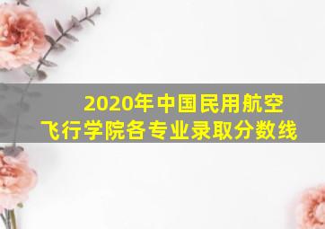 2020年中国民用航空飞行学院各专业录取分数线