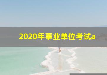 2020年事业单位考试a