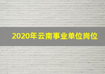 2020年云南事业单位岗位