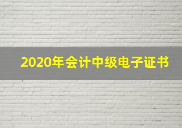 2020年会计中级电子证书