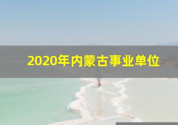 2020年内蒙古事业单位