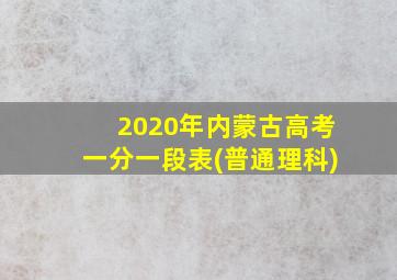 2020年内蒙古高考一分一段表(普通理科)