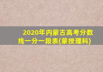 2020年内蒙古高考分数线一分一段表(蒙授理科)