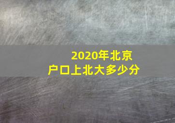 2020年北京户口上北大多少分