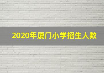 2020年厦门小学招生人数