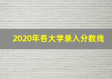 2020年各大学录入分数线