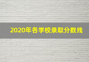 2020年各学校录取分数线