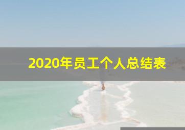 2020年员工个人总结表