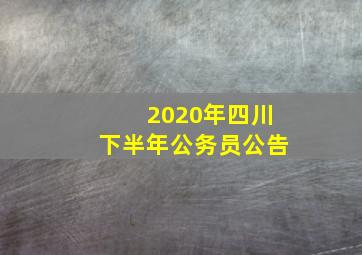 2020年四川下半年公务员公告