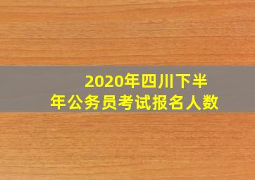 2020年四川下半年公务员考试报名人数