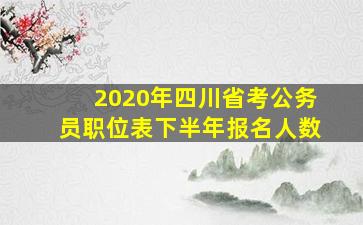 2020年四川省考公务员职位表下半年报名人数