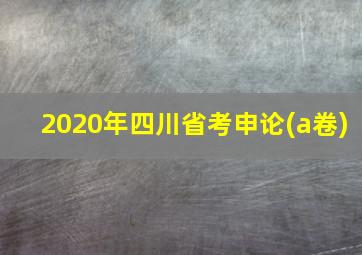 2020年四川省考申论(a卷)