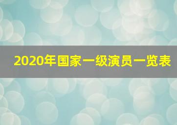 2020年国家一级演员一览表