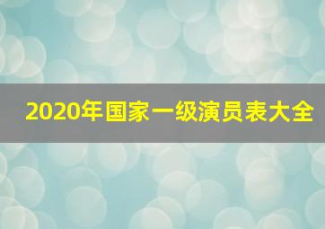 2020年国家一级演员表大全